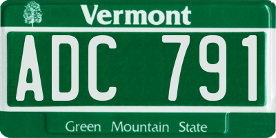 VT license plate ADC791