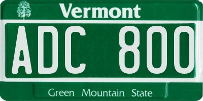 VT license plate ADC800