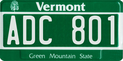 VT license plate ADC801