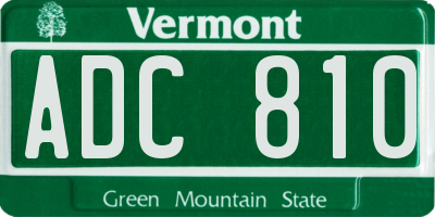 VT license plate ADC810