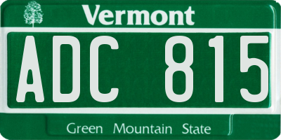 VT license plate ADC815