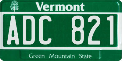 VT license plate ADC821