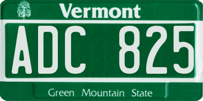 VT license plate ADC825