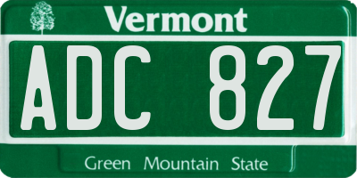 VT license plate ADC827