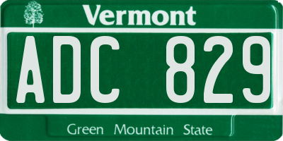 VT license plate ADC829