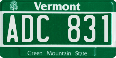 VT license plate ADC831