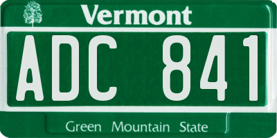 VT license plate ADC841