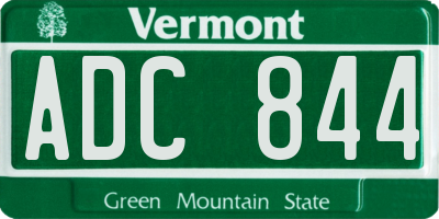 VT license plate ADC844
