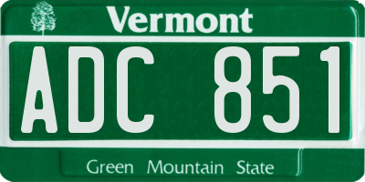 VT license plate ADC851
