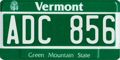 VT license plate ADC856