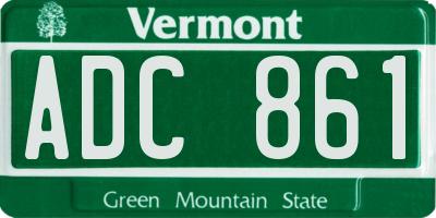 VT license plate ADC861