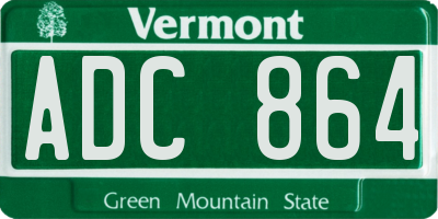 VT license plate ADC864