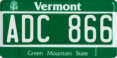 VT license plate ADC866