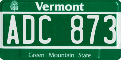 VT license plate ADC873