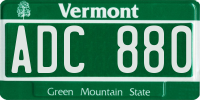 VT license plate ADC880
