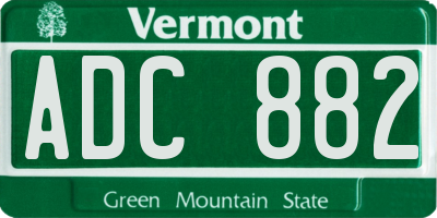 VT license plate ADC882