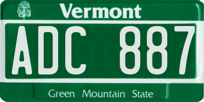 VT license plate ADC887
