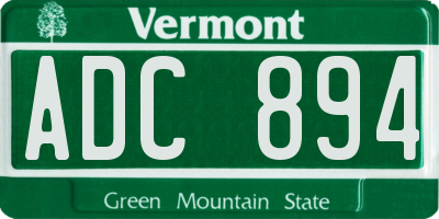 VT license plate ADC894