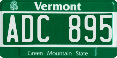 VT license plate ADC895