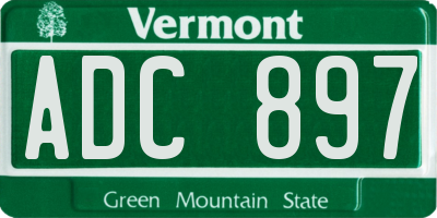 VT license plate ADC897