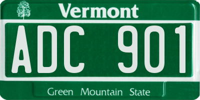 VT license plate ADC901