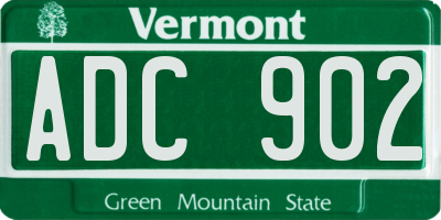 VT license plate ADC902