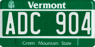 VT license plate ADC904
