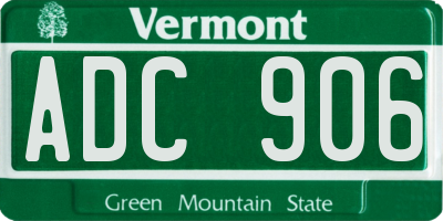 VT license plate ADC906