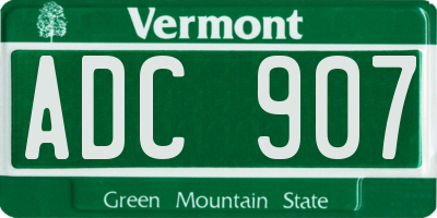 VT license plate ADC907