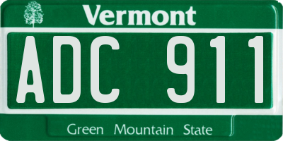 VT license plate ADC911