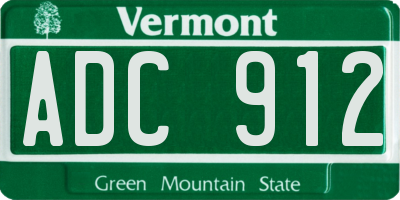 VT license plate ADC912