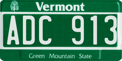 VT license plate ADC913