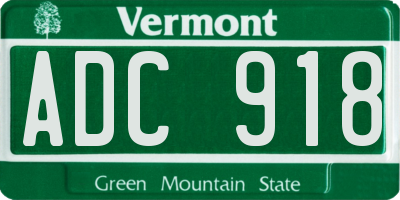 VT license plate ADC918