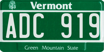VT license plate ADC919