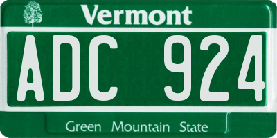 VT license plate ADC924