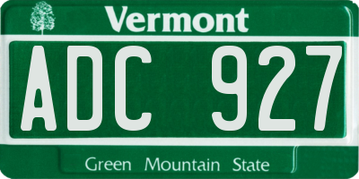 VT license plate ADC927