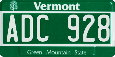 VT license plate ADC928