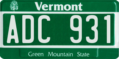 VT license plate ADC931