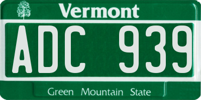 VT license plate ADC939