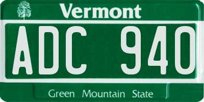 VT license plate ADC940