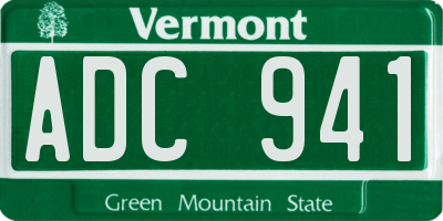 VT license plate ADC941