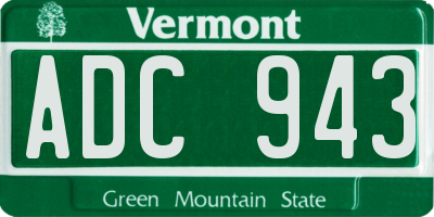 VT license plate ADC943
