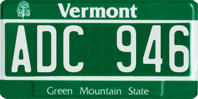 VT license plate ADC946