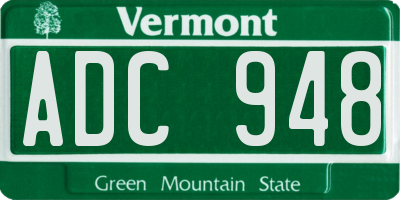 VT license plate ADC948
