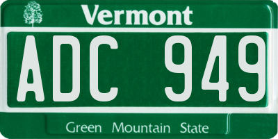 VT license plate ADC949