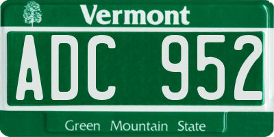 VT license plate ADC952