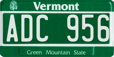 VT license plate ADC956