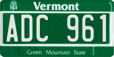 VT license plate ADC961