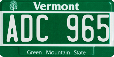 VT license plate ADC965