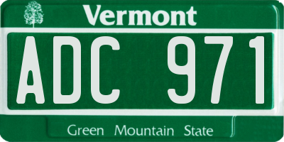 VT license plate ADC971